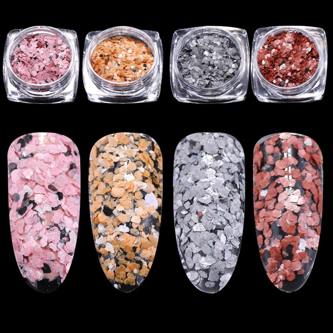 

Cotton Candy Nail Sequins Nails Art Decoration Mica Fragment Flake Marshmallow Marble Stone Nail Glitter Dust Manicure Paillette