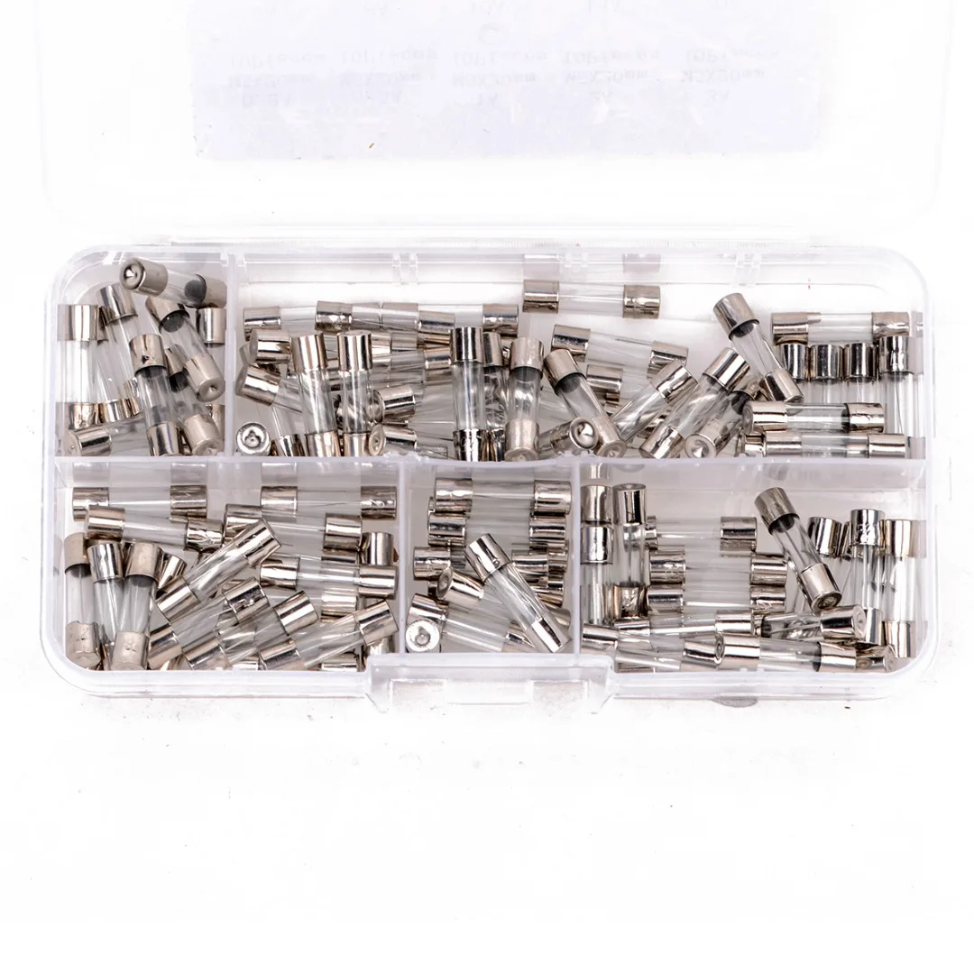 100pcs Fast Quick Blow Glass Tube Fuse with Case Assortment Kit 0.2A/ 0.5A/ 1A/ 2A/ 3A/ 5A/ 8A/ 10A/ 15A/ 20A 5 x 20mm