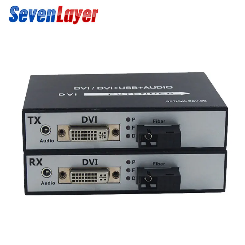 DVI к оптоволоконный конвертер DVI к волокну 1080 P DVI волоконно-оптический видео удлинитель KVM (DVI + USB) к волоконной мыши и клавиатуре