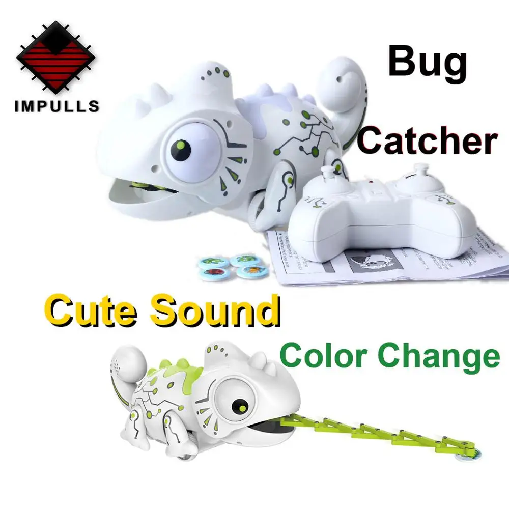 Impulls RC Animal Toys White Chameleon Color Changeable Smart Remote Control 2.4 GHZ Novelty Toy Children Kids Gift Party FSWOB - Цвет: white