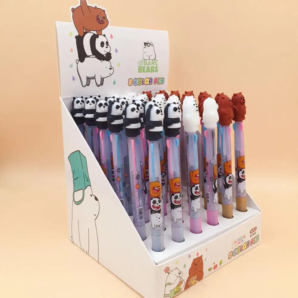 36 шт./лот, шариковая ручка в виде панды и медведя, 3 цвета, шариковые ручки в виде животных, материал Escolar, канцелярские принадлежности для школы