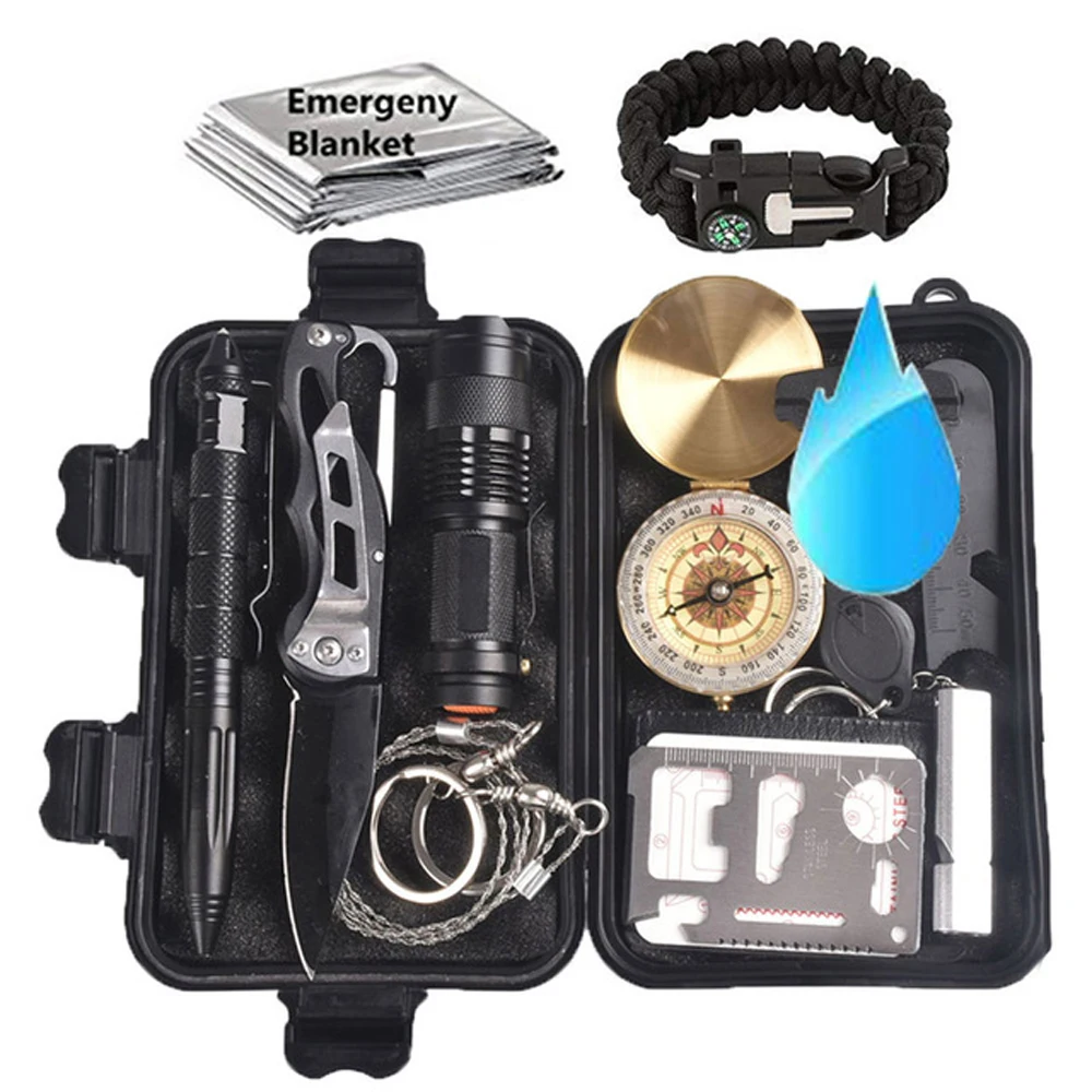 

Survival kit Set Travel Multifunction First aid SOS EDC Camping Emergency Supplies Tactical for Wilderness outdoor tool
