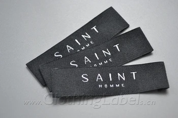 

Custom private logo black damask cloth woven labels,end fold