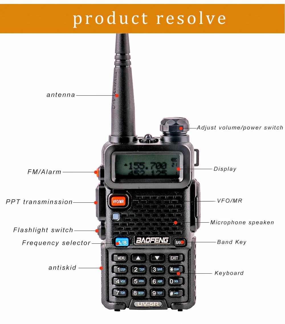 2 шт Handy 8 Вт BaoFeng UV-5R de 10 км охотничья рация дальний радиосвязь comunicador profissional FM uv 5r+ двухсторонняя радиоприемная рация ham