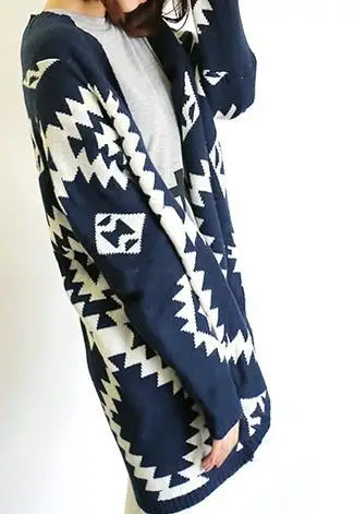 2015 Womens Fashion Geometric Aztec Tribal Knit Open Long 2015 Womens Fashion Geometric Aztec Tribal Knit Open Long