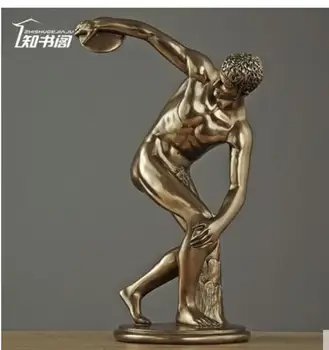 

Discus thrower figure sculpture sets up an artwork office decoration creative home articles house dog sculpture art crafts