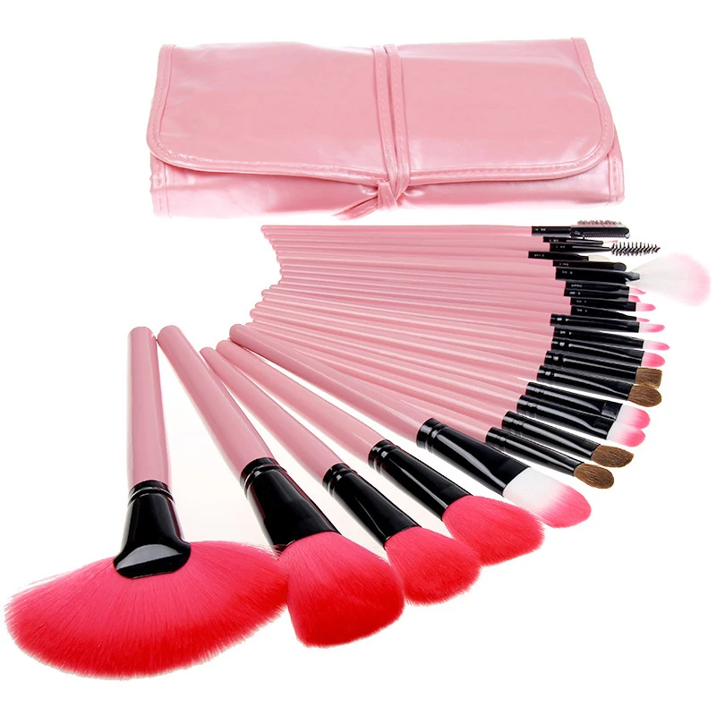 Top Quality 24pcs Wood Makeup Brushes Set Tools Make Up Cosmetics