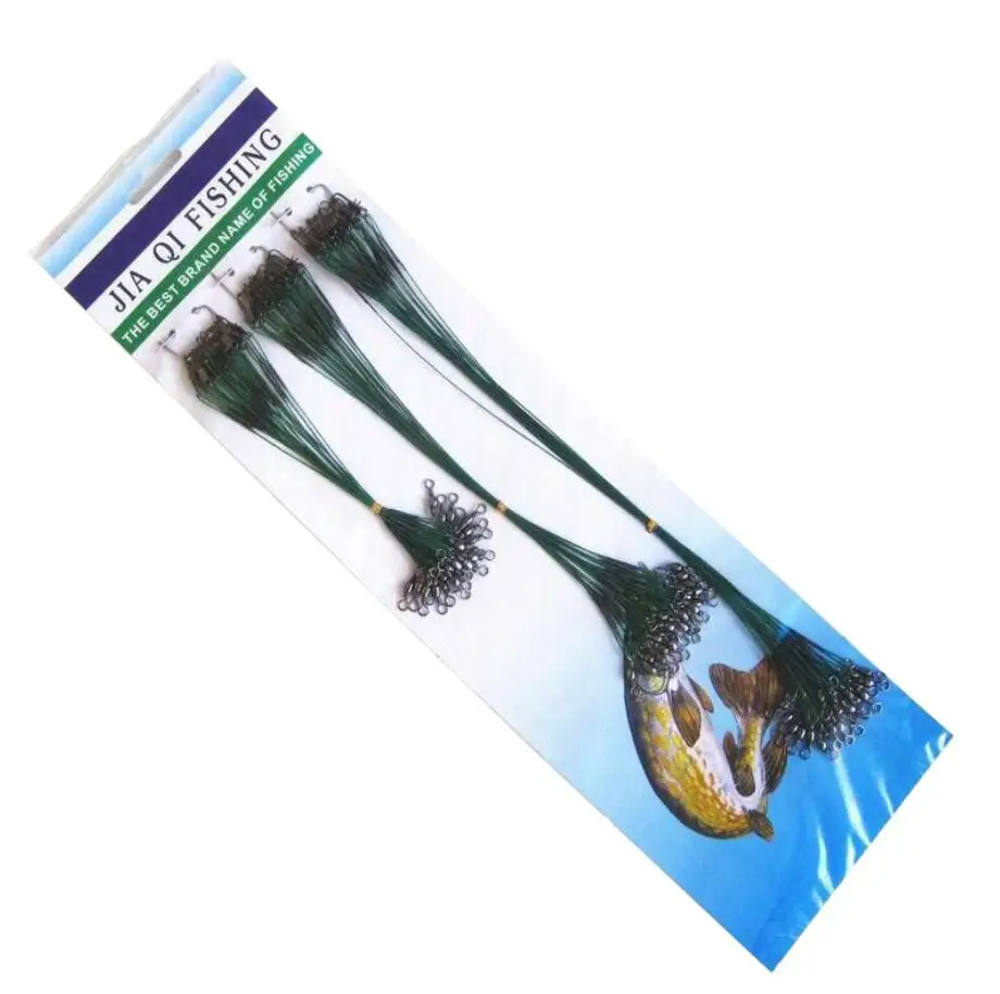 Linha de Fio de Aço Inoxidável de Pesca Coleira de Pesca com Snap 60 Pcs e 72 Pcs Anti mordida Linha Isca Anzol Coleira 15 Cm e 21 Cm e cm Giratória A41 25 2 Esporte e Lazer