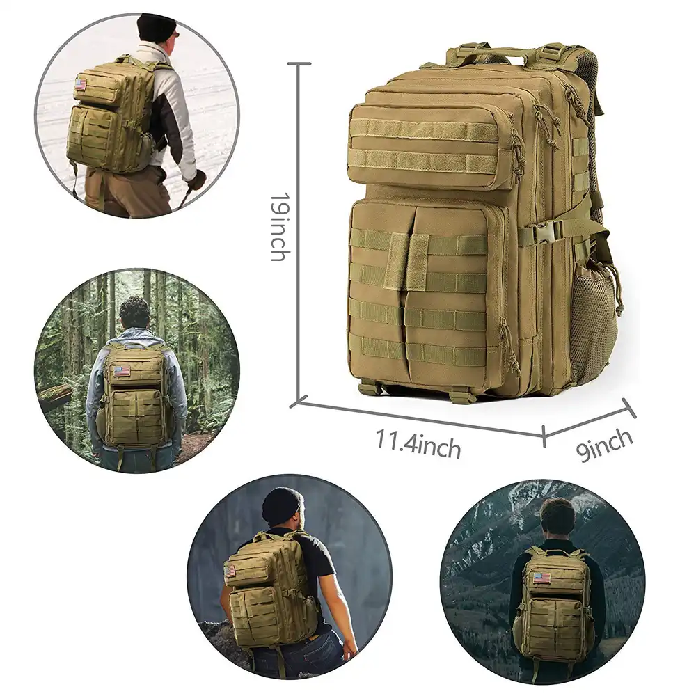 OLEADER Military Tactical Backpack 40L Waterproof Rucksack Large Molle Assault Backpacks with a Waist Bag for Outdoor Trekking Travelling Hiking Camping