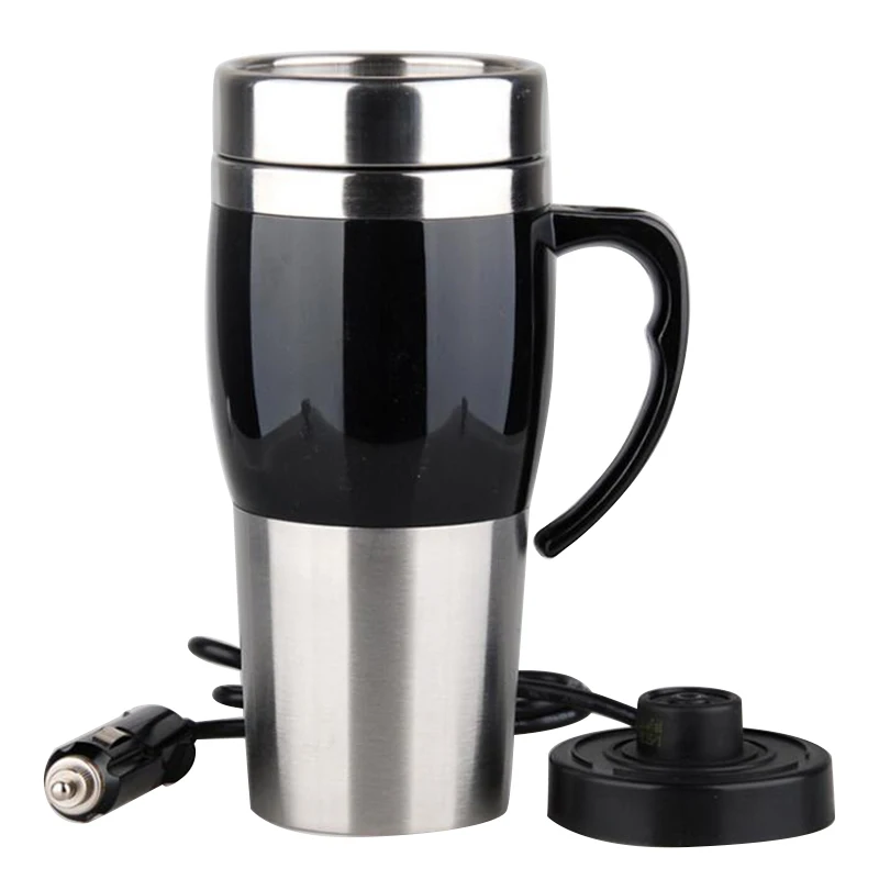 12V Stainless Steel Heated Drink Boiling Mug Coffee Tea Water Cup