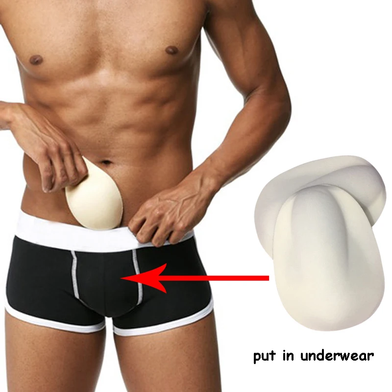 

Sexy 3D Thickened Breathable Swimwear Underwear Push Up Cup U Convex Pads for Men Underwear Swimwear