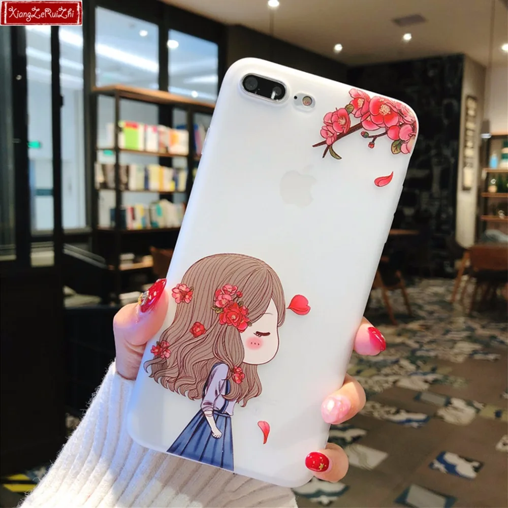 

Fresh summer lovely phone Case For 7 7Plus 8 8Plus X XS MAX XR flower Transparent Phone Case For iPhone 6 6s 6Plus 6sPlus