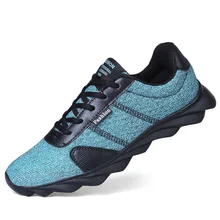 New Korean Version Blade Sole Mesh Men’s Running Shoes Breathable Sports Shoes Light and Comfortable Sneakers Big Size 38-46
