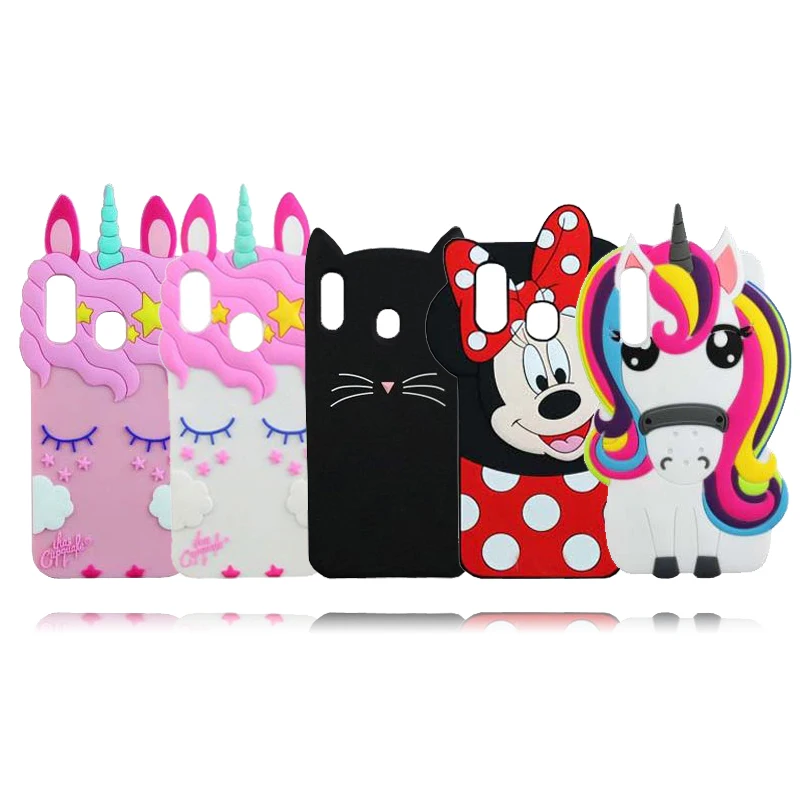 

Hot Selling Cartoon Unicorn Minnie Cat Silicone Phone Case Cover For Samsung Galaxy A50 A40 A30 A20 A10 M30 M20 M10
