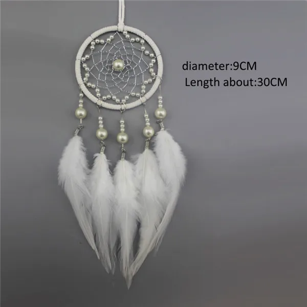 Nordic small dream catcher car dream catcher handmade dreamcatcher white moon dreamcatcher gift for girls for kids for women - Цвет: Белый