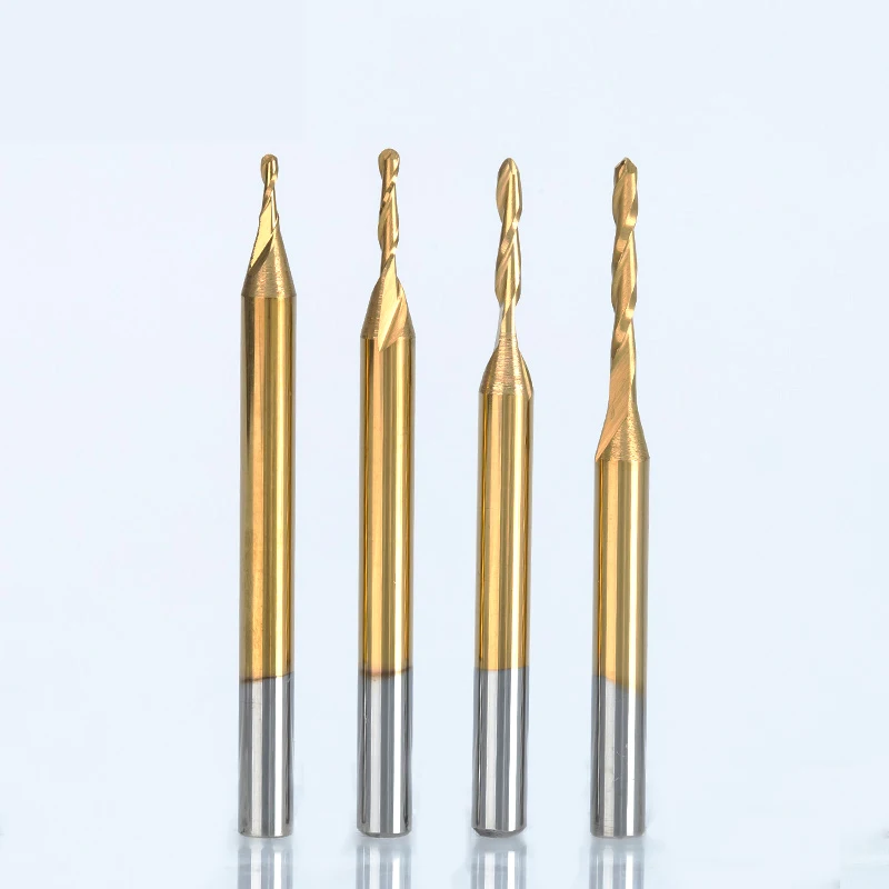 HUHAO-1pc-3-175mm-ball-nose-2-Flute-Spiral-TiN-Coating-end-mills-CNC-router-bits