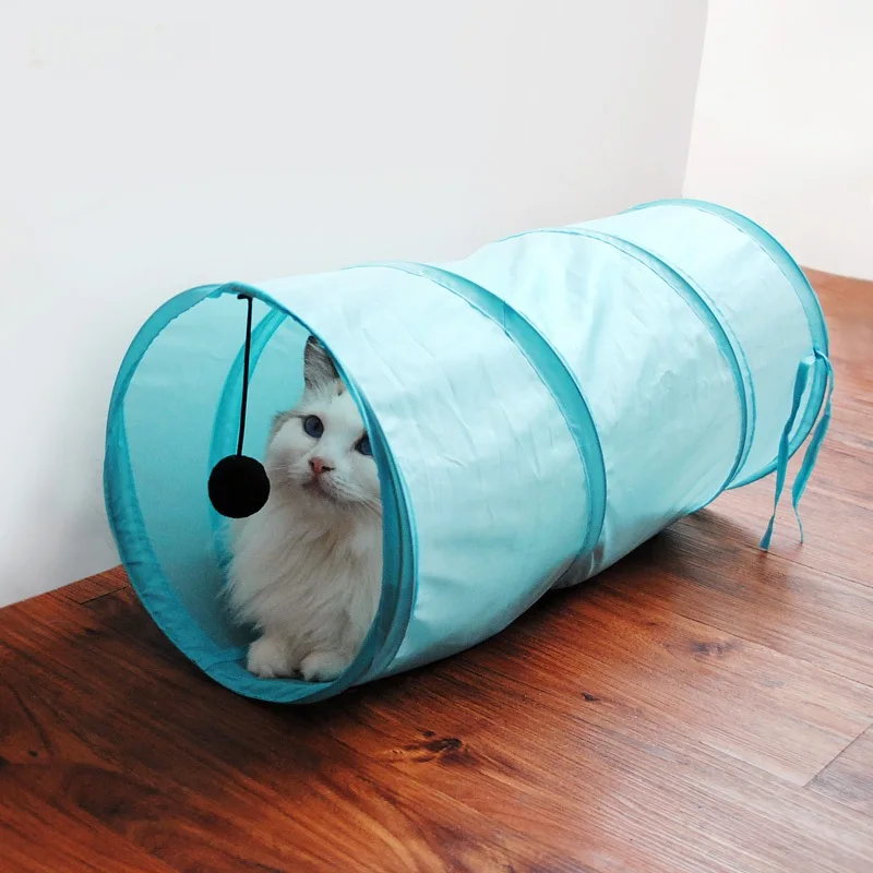

Pure color folding polyester cloth cat tunnel