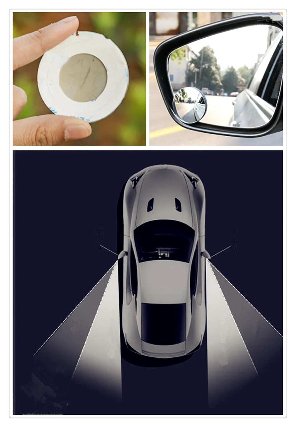 

Car rear view wide-angle lens assisted blind spot mirror for KIA SOLARIS Verna IX25 IX35 IX45 Sonata 8 Any Cars