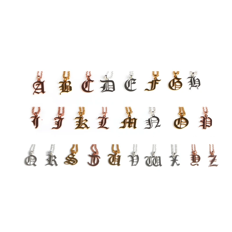 DUOYING Old English Style Custom Capital Initial A-Z Letter Pendant Necklaces Beauty Vintage Font Personalized Necklace for Etsy Fashion Jewelry