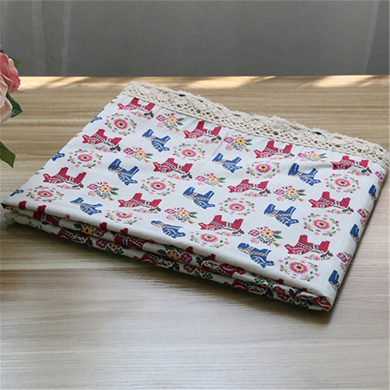  Europe Cartoon Pony Cotton Linen Table Cloth For Table Cover Lace White Rectangular Tablecloth For Table Kitchen Home Decor