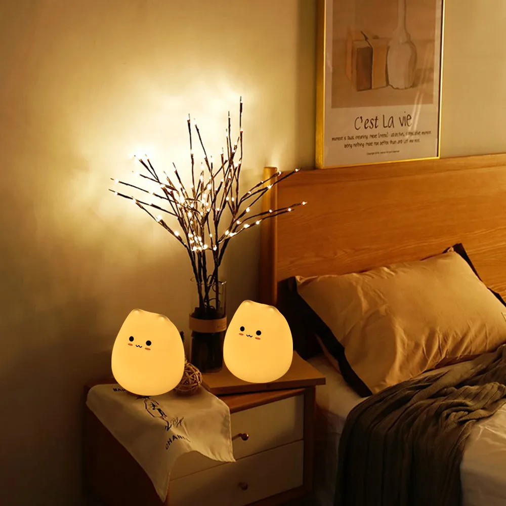 

7 Color Cat LED Night Light Animal Lamp Willow Branch Lamp Cartoon Baby USB Silicone Soft Electric Light Children Brithday Gift