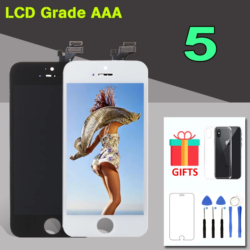 ЖК экран класса AAA + для IPhone 5 5G 5C 5S 5SE дигитайзер сменный сенсорный дисплей черный и