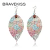 BRAVEKISS-pendientes de gota Vintage en forma de hoja para mujer, aretes bohemios ahuecados, joyería de moda coreana, novedad de 2022, BPE1401 ► Foto 3/6