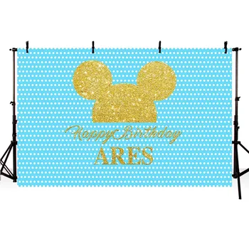 

Photography Backgrounds Cartoon Blue Mickey Minnie Mouse Newborn First Boy Birthday Party Backdrop Photo Studio Photocall