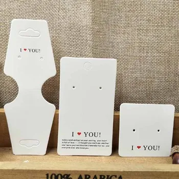 

2018 Hot sale New White/Kraft HandMade Jewerly Tag Necklace Card Earring Card I Love You Display Jewelry Set Cards 1lot=100pcs