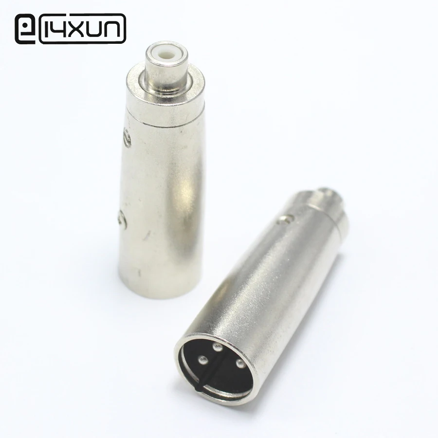 

EClyxun 1pcs RCA Plug Socket to XLR 3Pin Male Plug Audio Connector MIC Plug Speaker Extension Cord Adapter
