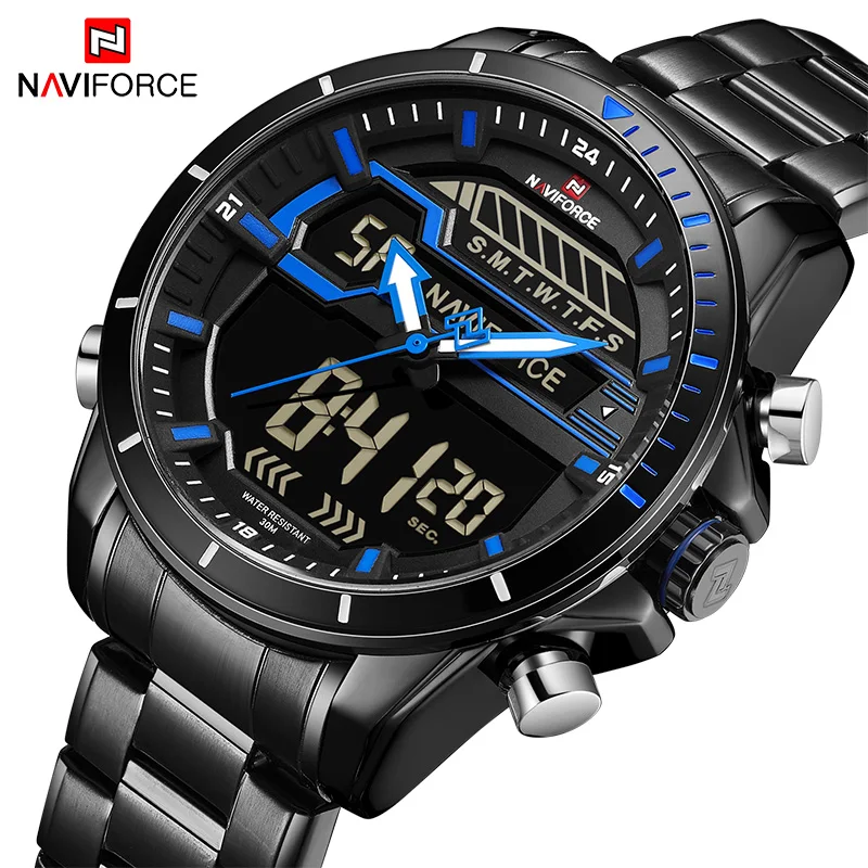NAVIFORCE мужские часы брендовые модные спортивные водонепроницаемые кварцевые с