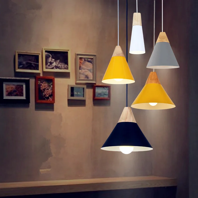 EuIgnis E27/26 дерева Madera подвесные светильники Luzes Hanglamp современное освещение Кухня
