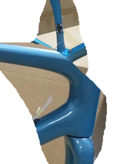 

2019 new style v break bicycle carbon frame full carbon cycling frame set glossy blue Chameleon color bike franme free shipping
