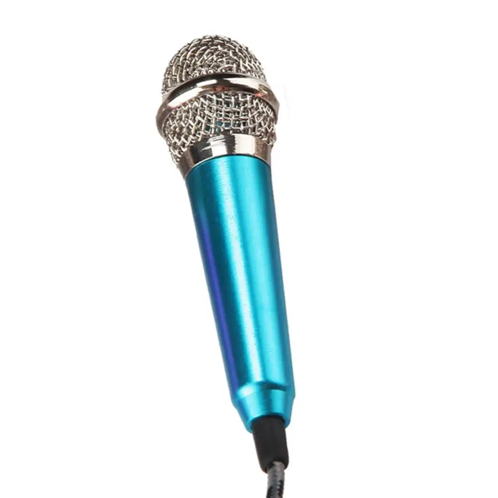 Мини микрофон с Tieline компьютерное записывающее оборудование маленький мобильный телефон поет специальный микрофон компьютерный микрофон - Цвет: Синий