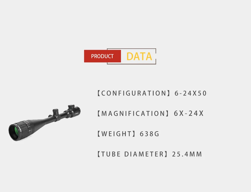 6-24x50 AOE охотничий Riflescope с 11 мм/20 мм железнодорожное крепление красный и зеленый с подсветкой Оптический прицел для охоты Tratical Rifle Scope