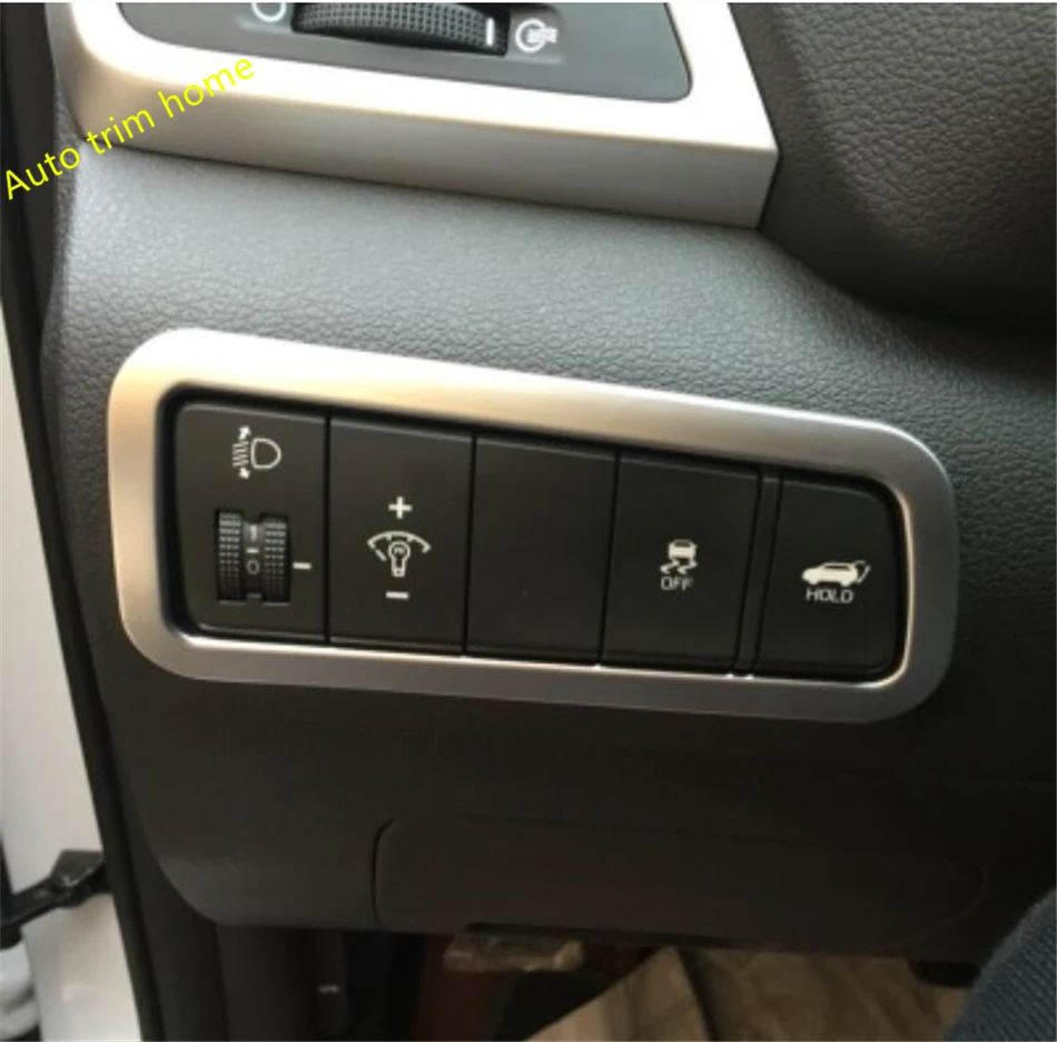 

Lapetus Front Head Lights Lamp Switch Button Cover Trim Matte Fit For Hyundai Tucson 2016 2017 2018 2019 ABS