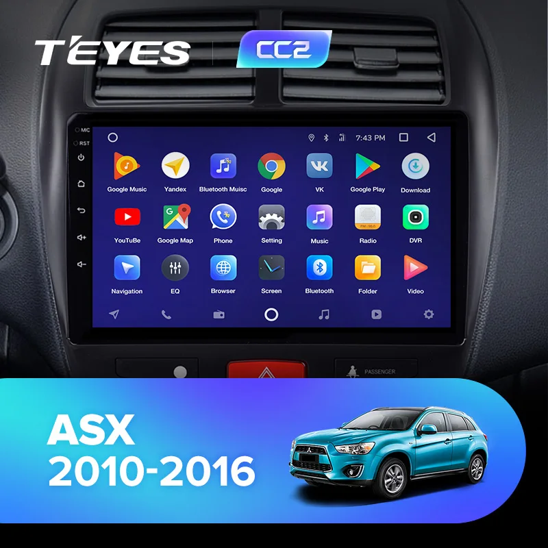 TEYES CC2 Штатная магнитола для Мицубиси АСХ 1 Mitsubishi ASX 1 C4 Peugeot 4008 2010 Android 8.1, до 8-ЯДЕР, до 4+ 64ГБ 32EQ+ DSP 2DIN автомагнитола 2 DIN DVD GPS мультимедиа автомобиля головное устройство