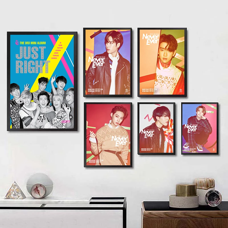 

New GOT 7 Kpop Posters Clear Image Prints White Cardboard Wall Stickers Home Decor GOT7 Art Poster Gift room decoration
