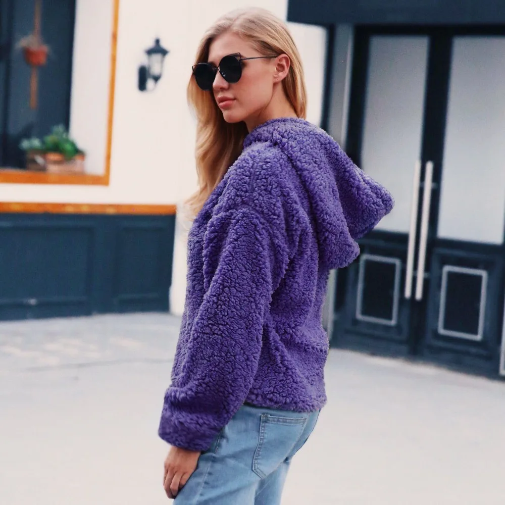 ESDAMIER новый с капюшоном вязаный женский пуловер 2018 Осень модные женские укороченные топы с капюшоном Пальто Свободные теплые зимние