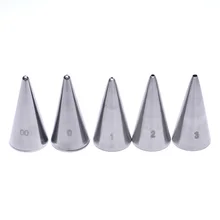 5Pcs Icing Piping Nozzles Cream Tips Cake Decorating Pastry Tools Writing Head For Cakes Fondant Decorating Stainless Steel Past