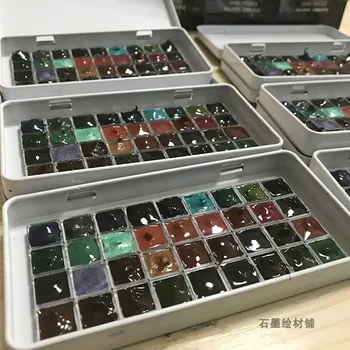 

American ds ore sediment shiny 36 color DS watercolor master paint trial dispensing mineral 36 color + color card