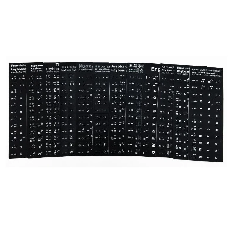 

Russian Keyboard Layout Korean, Arabic, Italian, Portuguese, French, Hebrew, Spanish Keyboard Stickers Universal Keyboard Cover