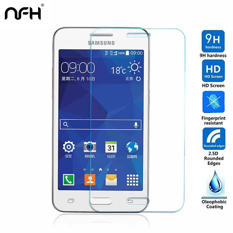 Закаленное стекло с полным покрытием 0 3 мм для Samsung Galaxy Core 2 G355 G355H Core2
