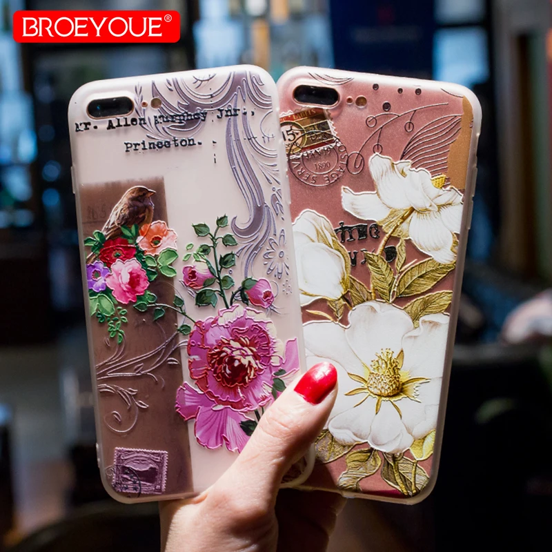 BROEYOUE чехол для iPhone 6 7 8 силиконовый милый мультфильм матовый из ТПУ Мягкий задняя