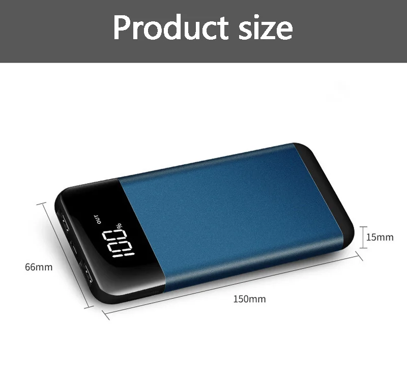 Ультра-тонкий банк питания 10000 mAh быстрая зарядка Pover банк Портативное зарядное устройство Внешний аккумулятор банк питания для iPhone X 8 7 для Xiaomi