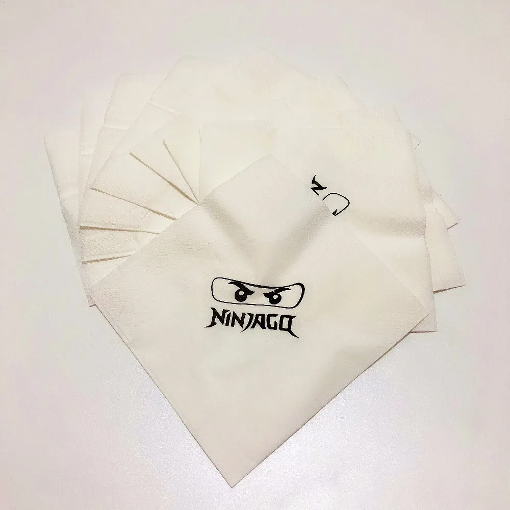 

10pcs Ninja Napkins for Happy Birthday Party Cartoon Napkin Kids Favors Decoration Supplies Cartoon Theme Decoration
