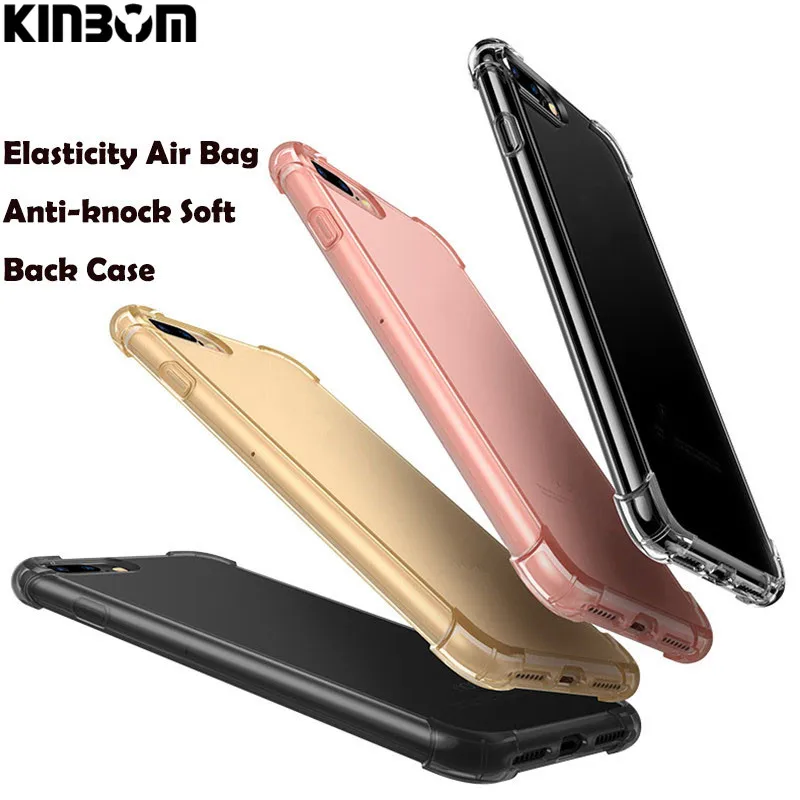 KINBOM For iPhone X 8 7 6 6s Plus 5 5s SE Case Shockproof Armor Clear Transparent Soft Phone Back Cover Capa Fundas | Мобильные