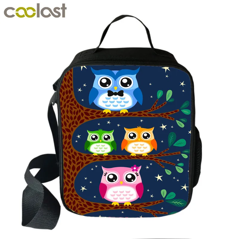 cute bird owl print lunch box children lunch bags kids school supplies