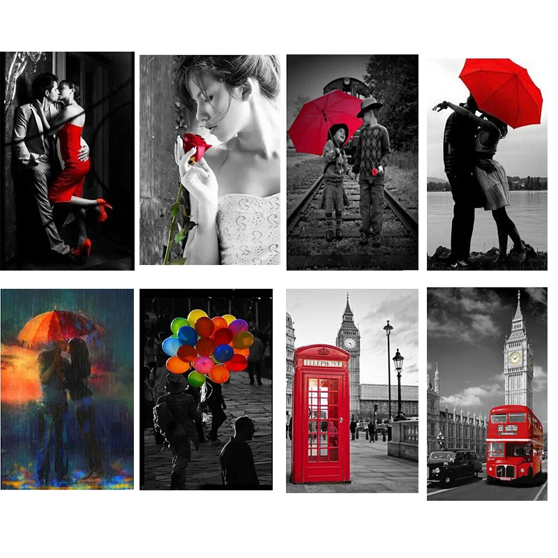 5D DIY Diamond Painting Full Square Drill Home Decoration Cross Stitch Mosaic Embroidery Craft British Red Restoring Gifts | Дом и сад