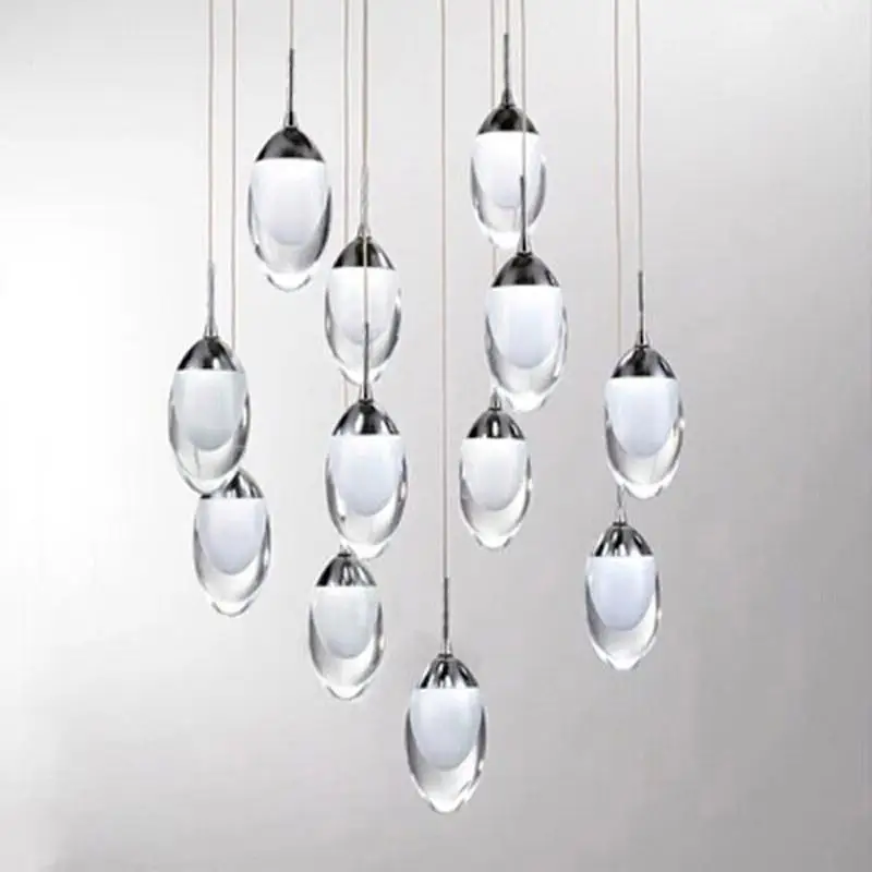 

LED Crystal Glass Ball Pendant Lamp Meteor Rain Meteoric Shower Stair Bar Droplight Chandelier Lighting AC110-240V